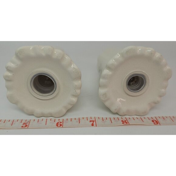 Vintage Salt and Pepper Shakers Ceramic White with Floral Motif 2 1/2" x 2" - Picture 11 of 12